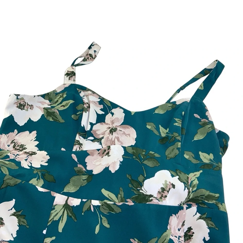 NWT Abercrombie Drama Ruffle Floral Tiered Maxi Dress in Teal